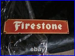 Vintage Rare Firestone Porcelain Metal Tire Sign Gas Oil Garage Auto Parts