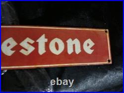 Vintage Rare Firestone Porcelain Metal Tire Sign Gas Oil Garage Auto Parts