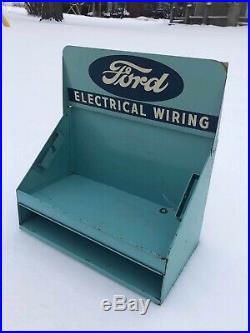 Vintage Rare Ford Car Electrical Wire Display Rack Oil Sign