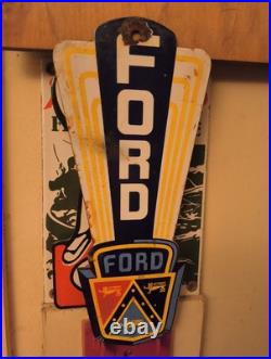 Vintage Rare Ford Porcelain Metal Gas Oil Automobile Dealership Sign