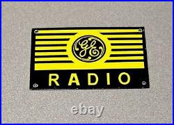 Vintage Rare Ge General Electric Radio Music Porcelain Sign Car Gas Auto Oil