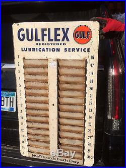 Vintage Rare Gulflex Lubrication Automobile Service Display Metal Sign Gas Oil