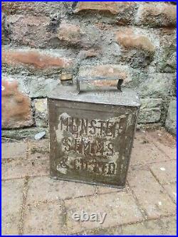 Vintage Rare Munster Simms & Co Ltd 2 Gallon Petrol Can Oil Automobilia Old