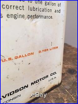 Vintage Rare NOS Harley Davidson Golf Car Motor Oil One Gallon Metal Oil Can