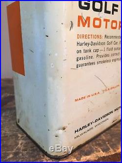 Vintage Rare NOS Harley Davidson Golf Car Motor Oil One Gallon Metal Oil Can