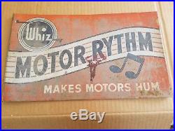 Vintage Rare Whiz Motor Rythm Metal Rack Display Sign Oil Gas station Car Truck