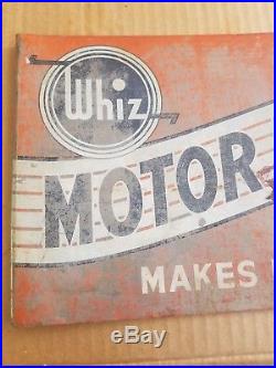 Vintage Rare Whiz Motor Rythm Metal Rack Display Sign Oil Gas station Car Truck