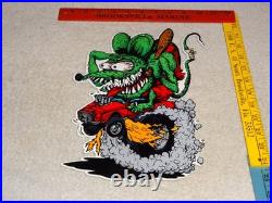 Vintage Rat Fink Drives Custom Gasser Car 12 Metal Gasoline Oil Ratfink Ed Sign