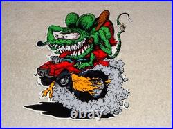 Vintage Rat Fink Drives Custom Gasser Car 12 Metal Gasoline Oil Ratfink Ed Sign