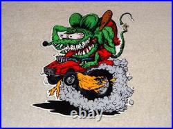 Vintage Rat Fink Drives Custom Gasser Car 12 Metal Gasoline Oil Ratfink Ed Sign