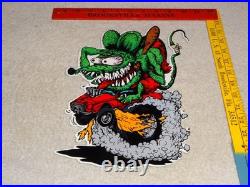 Vintage Rat Fink Drives Custom Gasser Car 12 Metal Gasoline Oil Ratfink Ed Sign