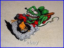 Vintage Rat Fink Drives Custom Gasser Car 12 Metal Gasoline Oil Ratfink Ed Sign
