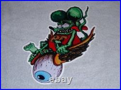 Vintage Rat Fink Drives Eyeball Airplane Car Metal Ratfink Ed Roth Gasoline Sign
