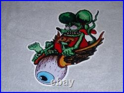 Vintage Rat Fink Drives Eyeball Airplane Car Metal Ratfink Ed Roth Gasoline Sign