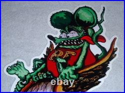 Vintage Rat Fink Drives Eyeball Airplane Car Metal Ratfink Ed Roth Gasoline Sign