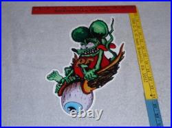 Vintage Rat Fink Drives Eyeball Airplane Car Metal Ratfink Ed Roth Gasoline Sign