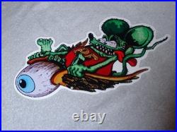 Vintage Rat Fink Drives Eyeball Airplane Car Metal Ratfink Ed Roth Gasoline Sign