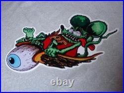 Vintage Rat Fink Drives Eyeball Airplane Car Metal Ratfink Ed Roth Gasoline Sign