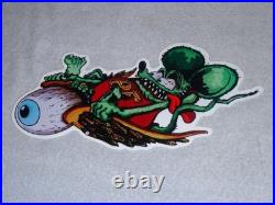 Vintage Rat Fink Drives Eyeball Airplane Car Metal Ratfink Ed Roth Gasoline Sign