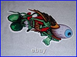 Vintage Rat Fink Drives Eyeball Airplane Car Metal Ratfink Ed Roth Gasoline Sign