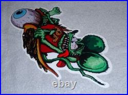 Vintage Rat Fink Drives Eyeball Airplane Car Metal Ratfink Ed Roth Gasoline Sign