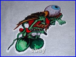 Vintage Rat Fink Drives Eyeball Airplane Car Metal Ratfink Ed Roth Gasoline Sign