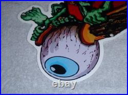 Vintage Rat Fink Drives Eyeball Airplane Car Metal Ratfink Ed Roth Gasoline Sign
