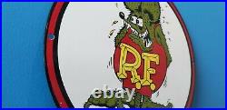 Vintage Rat Fink Porcelain Ed Roth Auto Hot Rod Drag Race Service Station Sign