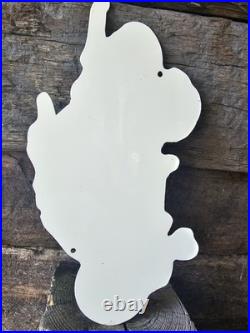 Vintage Rat Fink Porcelain Sign Ed Roth Hot Rod Gas Engine Race Car Auto Parts