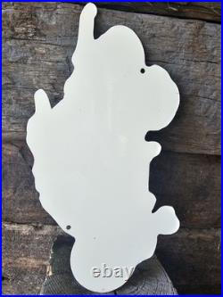 Vintage Rat Fink Porcelain Sign Ed Roth Hot Rod Gas Engine Race Car Auto Parts