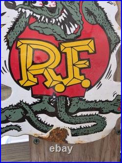 Vintage Rat Fink Porcelain Sign Hot Rod Gas Engine Race Car Auto Appx 10 X 9