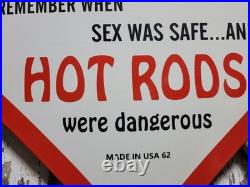 Vintage Ratfink Porcelain Sign 30 Old 1962 Hot Rod Racing Car Heart Brothel