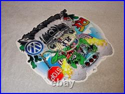 Vintage Ratfink Volkswagen Beetle Bug Porcelain Metal Rat Fink Gasoline Car Sign