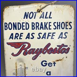 Vintage Raybestos Brake Shoes Metal Sign with Working Thermometer Auto Car