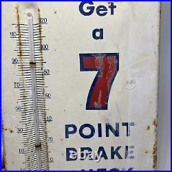 Vintage Raybestos Brake Shoes Metal Sign with Working Thermometer Auto Car