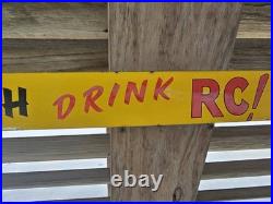 Vintage Rc Cola Door Push Bar Porcelain Sign 24 Car Gas Oil