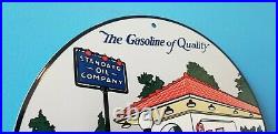 Vintage Red Crown Gasoline Porcelain Gas Motor Oil Automobile Standard Oil Sign