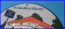 Vintage Red Crown Gasoline Porcelain Gas Motor Oil Automobile Standard Oil Sign