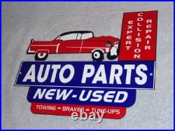 Vintage Repair Shop & Auto Parts Store Crashed Car 12 Metal Gasoline & Oil Sign Vintage Repair Shop & Auto Parts Store Crashed Car 12 Metal Gasoline & Oil Sign