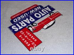 Vintage Repair Shop & Auto Parts Store Crashed Car 12 Metal Gasoline & Oil Sign