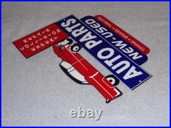 Vintage Repair Shop & Auto Parts Store Crashed Car 12 Metal Gasoline & Oil Sign