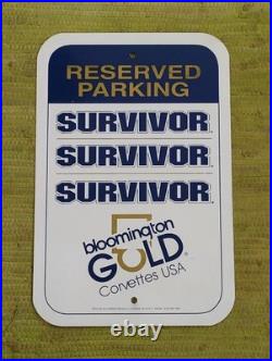 Vintage Reserved Parking Bloomington Gold SURVIVOR Chevrolet Corvette SIGN 18x12