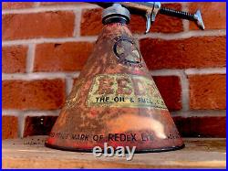 Vintage Retro Redex Oil Fuel Additive Dispenser Oil Can Great Patina