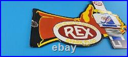 Vintage Rex Spark Plugs Porcelain Metal Gas Oil Auto Mechanic Pump Service Sign