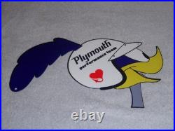 Vintage Road Runner Dodge Plymouth Performance 13 Metal Gas Oil Sign Roadrunner