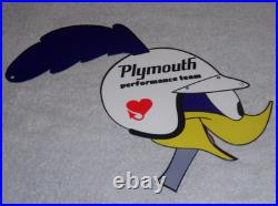Vintage Road Runner Dodge Plymouth Performance 13 Metal Gas Oil Sign Roadrunner