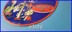 Vintage Rocket Gasoline Sign Jetsons Auto Trucks Gas Pump Porcelain Sign