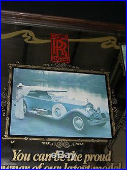 Vintage Rolls Royce 25X37 Mirrored Car Photo Frame Wall Hanging Decor (F)