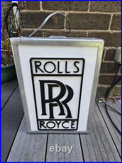 Vintage Rolls Royce Light Up Sign Gas Oil Rr Luxury Automobile Uk Car Dealer