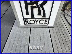 Vintage Rolls Royce Light Up Sign Gas Oil Rr Luxury Automobile Uk Car Dealer